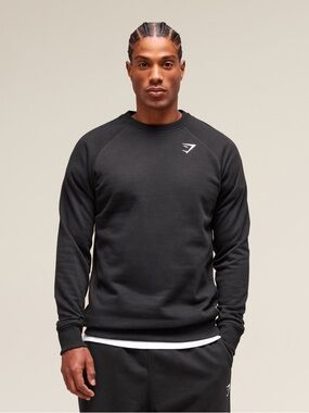 Gymshark Black Crewneck Sweatshirt with Small Logo